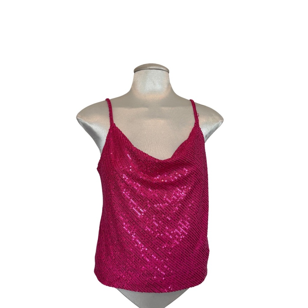Nasty Gal Sequin Pink Cami Top